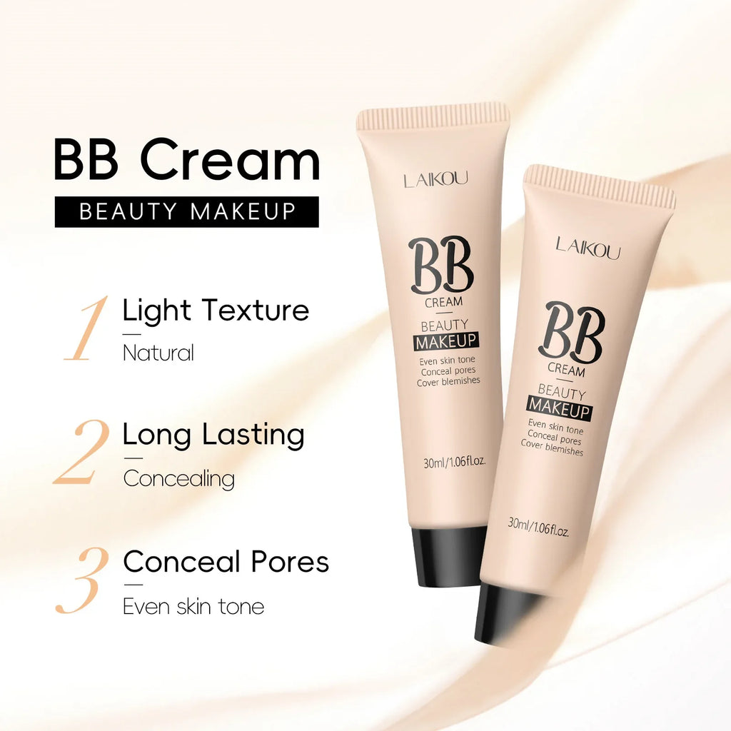 Natural Finish Foundation Cream 30ml Lightweight BB Cover Dark Circles Pores Oil Free Long Lasting Makeup Base Lootquake LLC