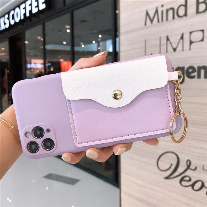 Luxury Wallet Phone Case For iPhone 13 Pro Max 11 12 Pro Max X XR XS 7 8 Plus 13 Mini Soft Silicone Handbag Card  Phone Case Wallet Compatible iPhone Bag Cover Stevvex