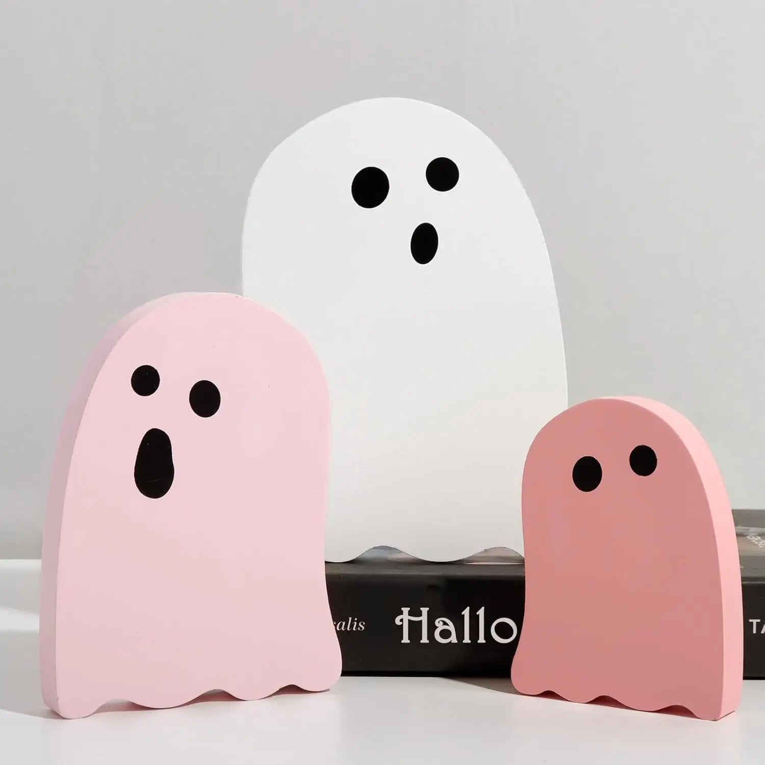 4PCS Wooden Desktop Ornaments Halloween Decoration Creative Funny Ghosts Halloween Party Home Decor Statue Gift Lootquake LLC