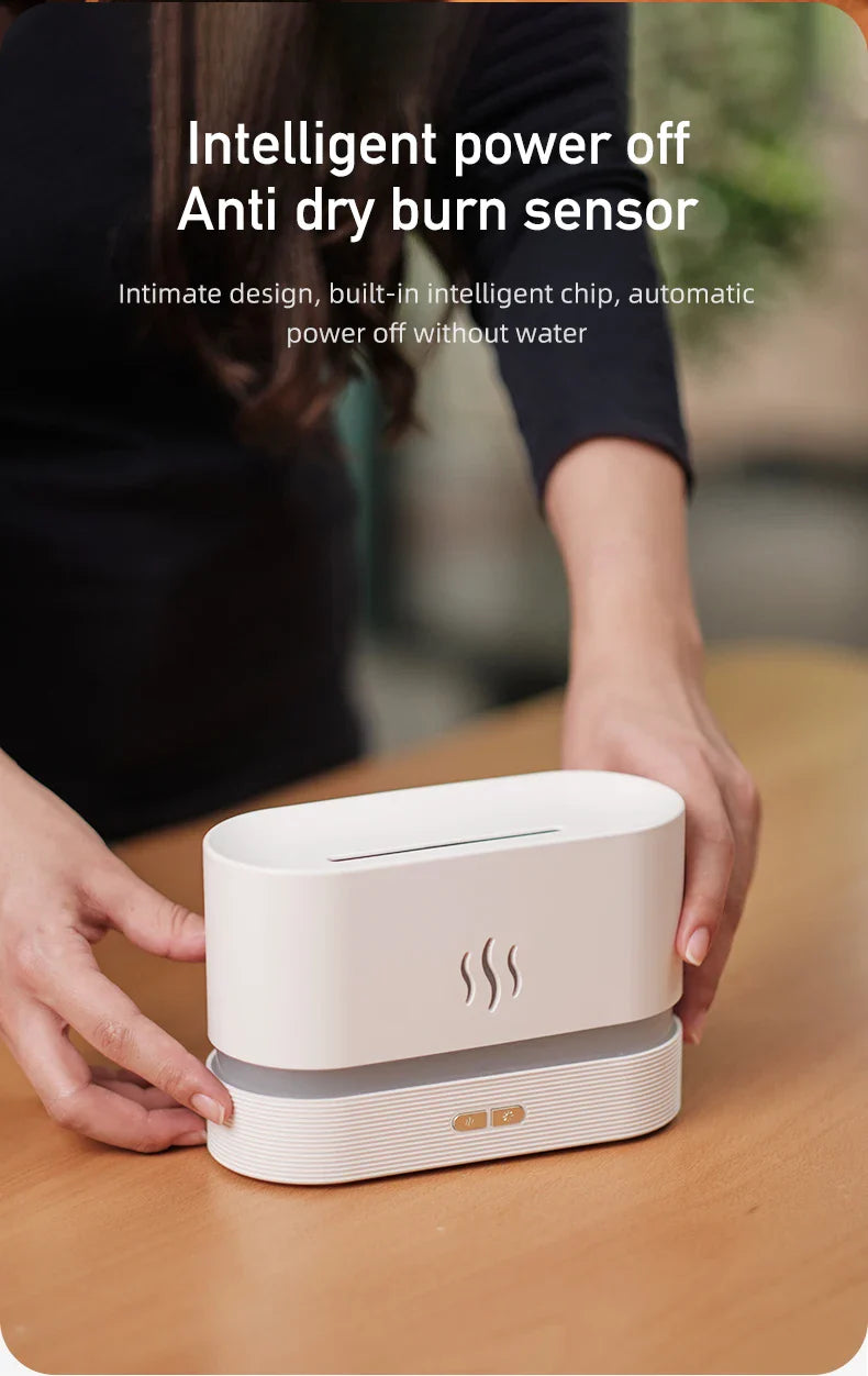 Aroma Diffuser Air Humidifier Ultrasonic Cool Mist Maker With LED Lighting Simulation Colorful Flame Fragrance Machine Lootquake LLC