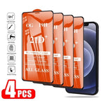 4Pcs 21D Tempered Glass for IPhone 13 11 Pro Max 12 Mini 7 8 6S Plus Screen Protectors for IPhone XS XR X SE Full Cover Glass High Quality Scratch Resistant Tempered Glass For iPhone Stevvex