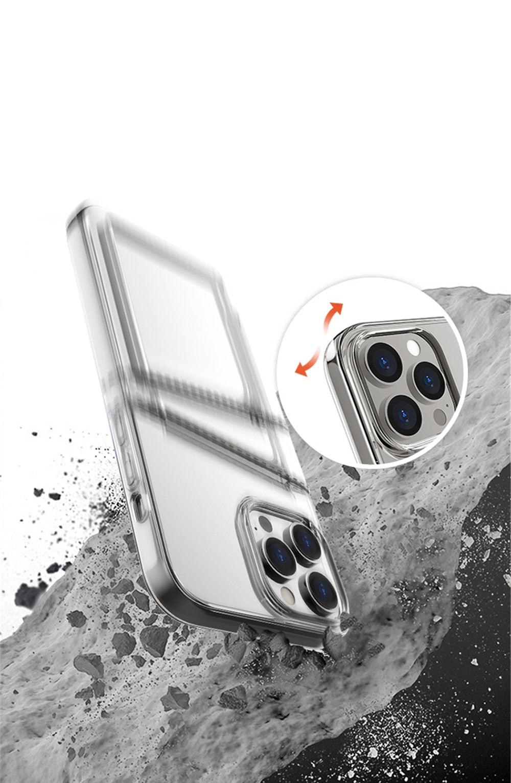 Transparent Shockproof Dual Card Slot Holder Phone Case For iPhone 13 12 11 Pro Max XR X XS Max 7 8 Plus 14Pro Wallet Transparent Soft Cover Card Storage Bumper Case For iPhone Stevvex