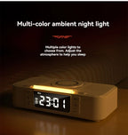 Portable Bluetooth Speaker with Wireless Charging Atmosphere Light Clock Alarm Function Double Speaker USB Charging Lootquake LLC