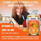 Taoters Vitamin C + Zinc Supplement - High Absorption - Immune System, Skin Health Vitamins - Antioxidant Supplement Lootquake LLC