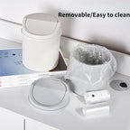 Mini Desktop Bin Small Trash Can Tube with Cover Bedroom Trash Can Garbage Can Clean Workspace Storage Box Lootquake LLC
