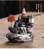 Incense Burner Mountains River Waterfall Fragrance Fireplace Backflow Aroma Smoke Zen Censer Holder Decoration for Home Lootquake LLC