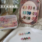 9 Grids Nail Powder Color Texture Three-Dimensional Styling Adhesive 9 Colors Nail Fairy Powder Set gel Polish Nail Art DIY