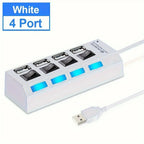 USB 2.0 Hub 5Gbps High Speed Multi USB Ports Power Adapter Expander LED USB 4/7 Ports Splitter With Switch For Laptop Computer