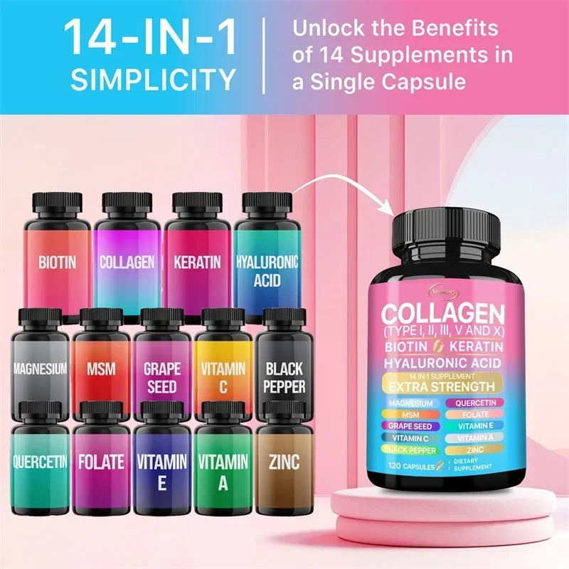 Collagen Supplement - Supports Skin Care, Nails, Hair, Antioxidants and The Immune System Lootquake LLC