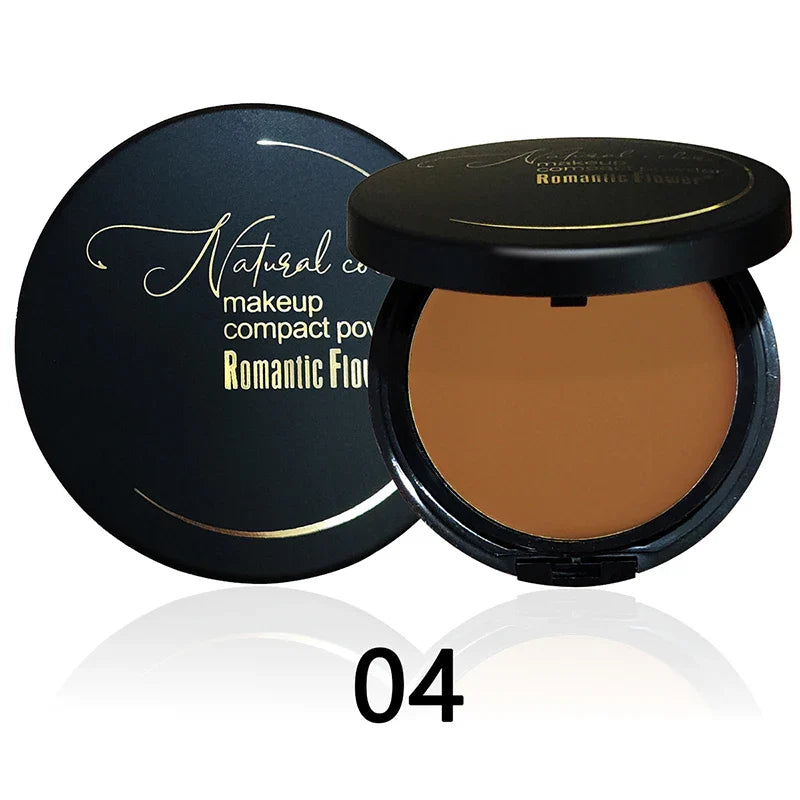 6 Color Matte Face Pressed Powder 24 Hours Oil Control Natural Setting Powder Foundation Full Coverage Waterproof Lasting Makeup