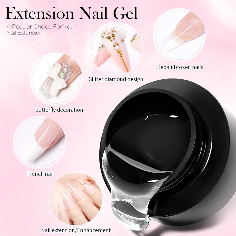 BORN PRETTY 60/30ml Hard Jelly Extension Nail Gel Polish French Nails Nude Pink White Clear Nail Supplies Gel for extension Lootquake LLC