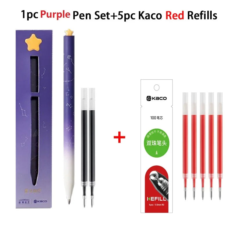 KACO Gel Pens Sets School Office Supplies for Kids 0.5mm High-capacity Heart / Star Sign Writing Gadgets Love Gift Cute Items Lootquake LLC