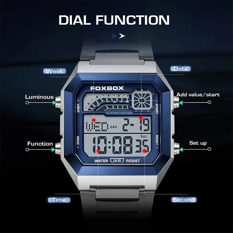 LIGE 2025 Men's watches Luxury LED Luminous Date Wristwatch Waterproof Sports Square  Casual Quartz Watches male reloj hommes