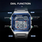 LIGE 2025 Men's watches Luxury LED Luminous Date Wristwatch Waterproof Sports Square  Casual Quartz Watches male reloj hommes