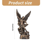 Archangel Miguel Religious Statue, 5.12Inch Miguel Battle Sculpture Religious Collectible for Home Decors