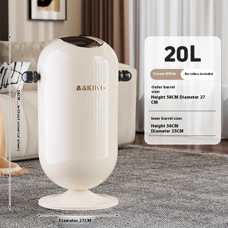 Premium Touch-Free Trash Can Large Capacity Stainless Steel Waste Bin for Living Room Kitchen Bathroom Floating Lid Tall Design Lootquake LLC