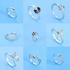 Hot 925 Sterling Silver Ring AAA Zircon Adjustable Simplicity Fashion Exquisite Women Jewelry Accessories Wedding Party Gift