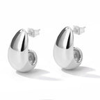 Circle Earrings For Women Vintage Punk Round Baroque Pearl Earrings Stainless Steel Circle Ear Clip Women Jewelry Gift Mujer