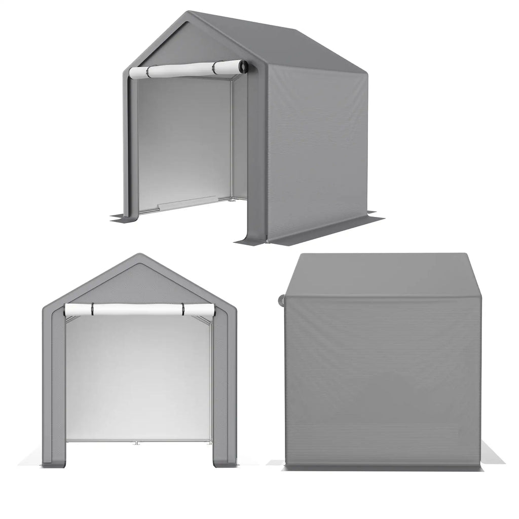 LZBEITEM 6 x 6 ft Portable Outdoor Storage Tent Shelter Shed, Heavy Duty Storage Tent with Roll-up Doors Shelter for Garden Tool