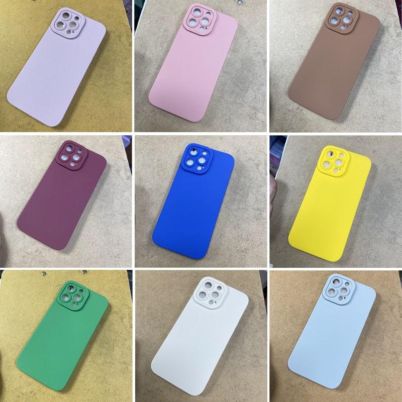 High-end Black Shockproof Silicone Phone Case For iPhone 13 12 Pro 11 Pro Max For Men Protect Lens Cover Compatible with iPhone Silicone Rubber Case Comfortable Grip Stevvex
