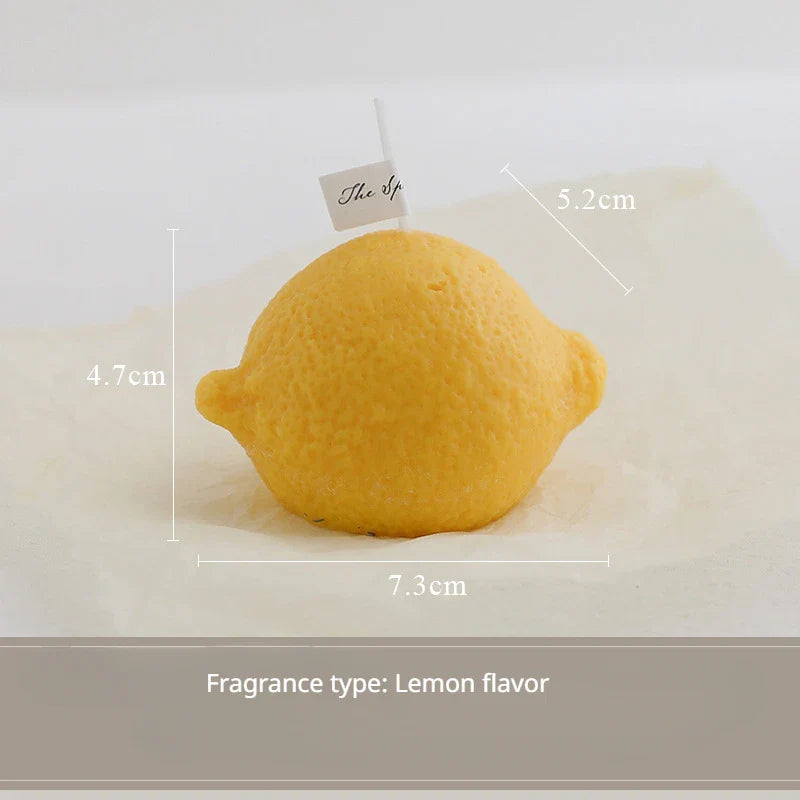 INS Decorative Fragrance Gift Lemon Candle DIY Fragrance Birthday Gift with Hand Gift Imitation Fruit Candle Scented Candles Lootquake LLC