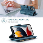 Vintage Card Holder Leather Wallet Case for iPhone 11 12 13 14 Pro Max Mini XR XS Max 8 7 6s Plus SE Storage Pocket Cover Flip Case PU Leather Protective Case With Magnetic Closure