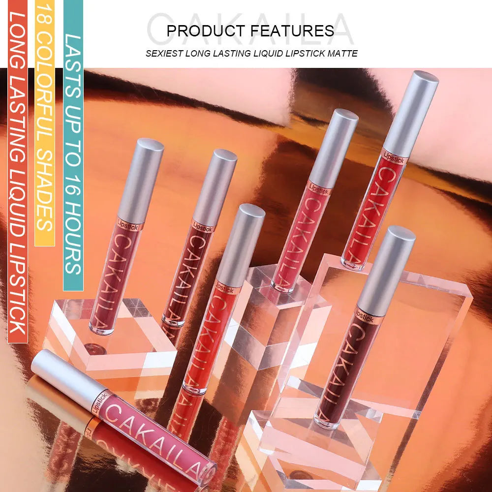18 Color Lipstick Matte Non-stick Cup Waterproof Lip Gloss Lootquake LLC