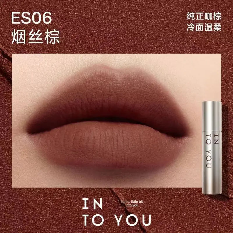 INTOYOU Matte Lipstick Longlasting Lip Clay Velvet Waterproof Lip Gloss Non-sumdge Non-stuicky Lip Stain Espresso Lips Makeup