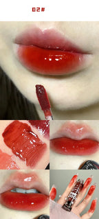 Dark Red Brown Mirror Lip Glaze Water Light Moisturizing Non-stick Cup Highly Pigmented Red Liquid Lipstick Lips Makeup Cosmetic Lootquake LLC