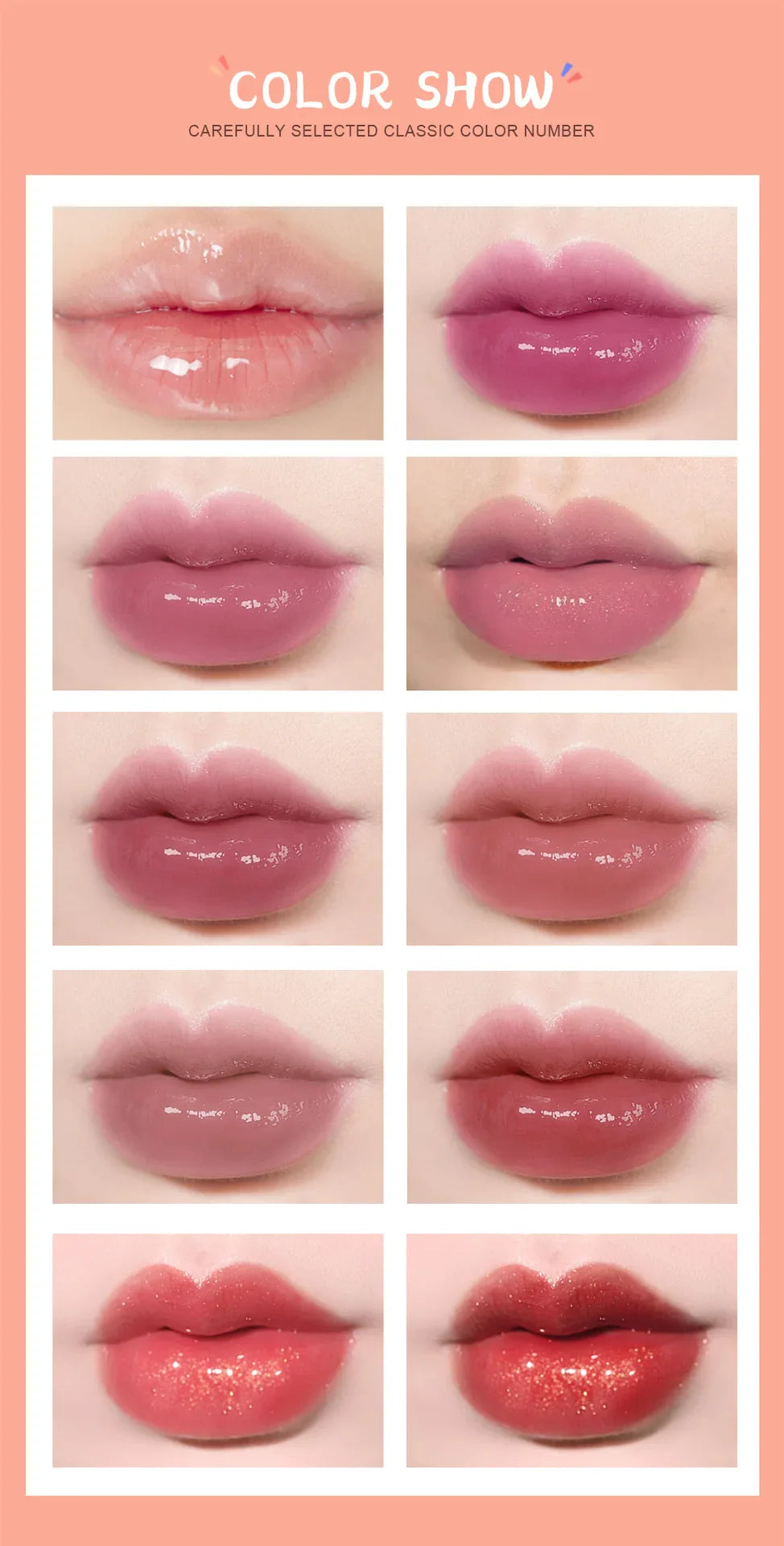 Pearlescent Liquid Lipstick Set 10pcs Waterproof Long Wearing Lip Gloss Shiny Moisturizing Non Fade Mini Lip Glaze makeup