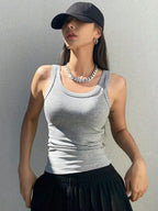 Camisole Tank Soft Cotton Top Women Summer Outfits Tight And Sexy Tank Top Knitted Bottom Shirt And Sleeveless Top For Outerwear