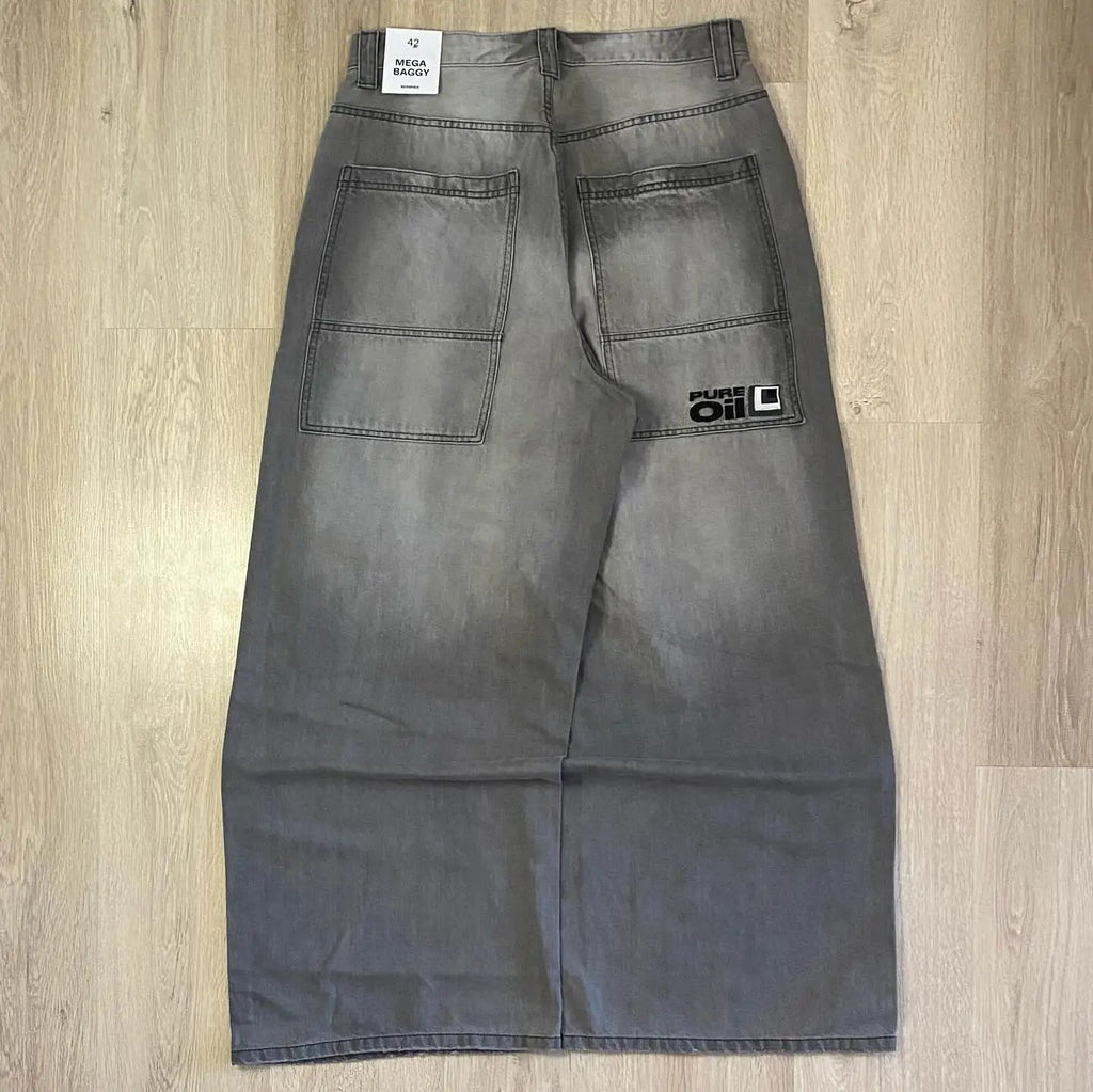 Streetwear Fashion New Multi-pocket Washed Baggy Jeans Men And Women Y2K Hip-hop Harajuku Casual Gothic High Waist Wide Trouser Lootquake LLC