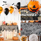 Halloween Decorations Set Spider Web Table Runner Fireplace Scarf Cover Tablecloth 3D Bats Wall Stickers Halloween Party Decor Lootquake LLC
