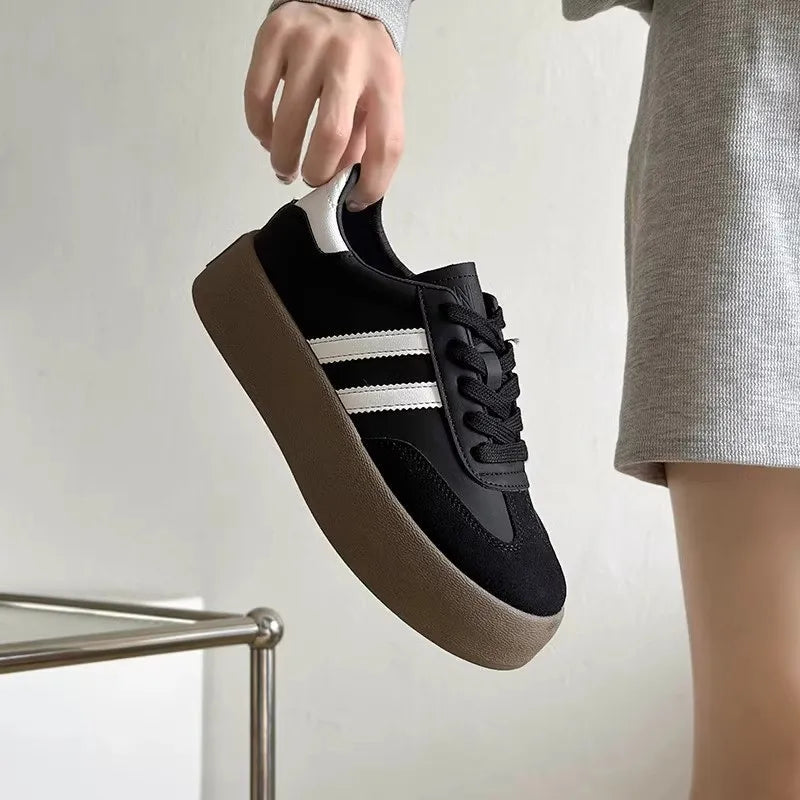 Sports shoes thick sole casual board shoes women 2024 new cowhide everything soft sole inside increase de training shoes Lootquake LLC