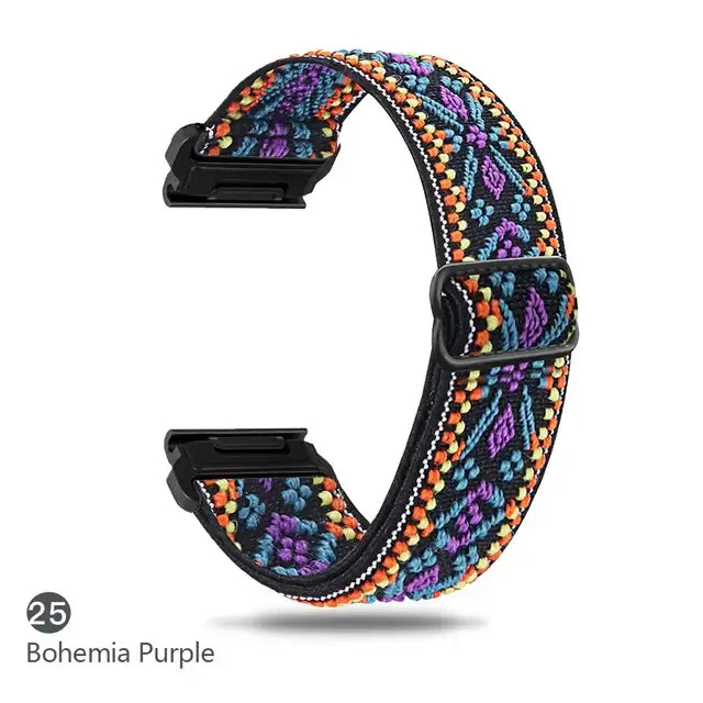 Garmin Elastic Nylon Band - Stylish, Comfortable - QuickFit BandsCo Straps