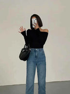 Sleek Spring Off-Shoulder Slim Crop Top