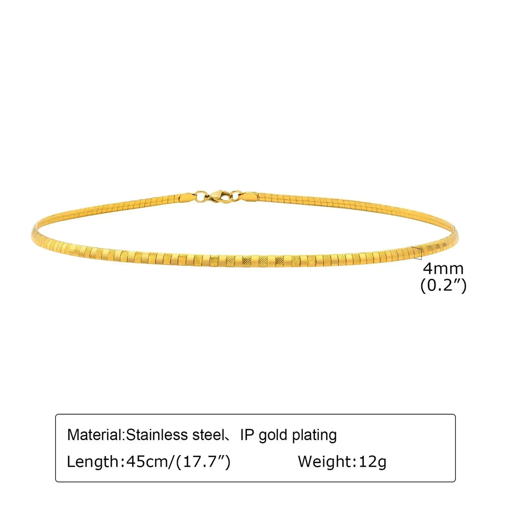 Choker Neck Cuff for Women, Open Collar Choker Torques Necklace Adjustable ,Simple Stainless Steel Jewelry