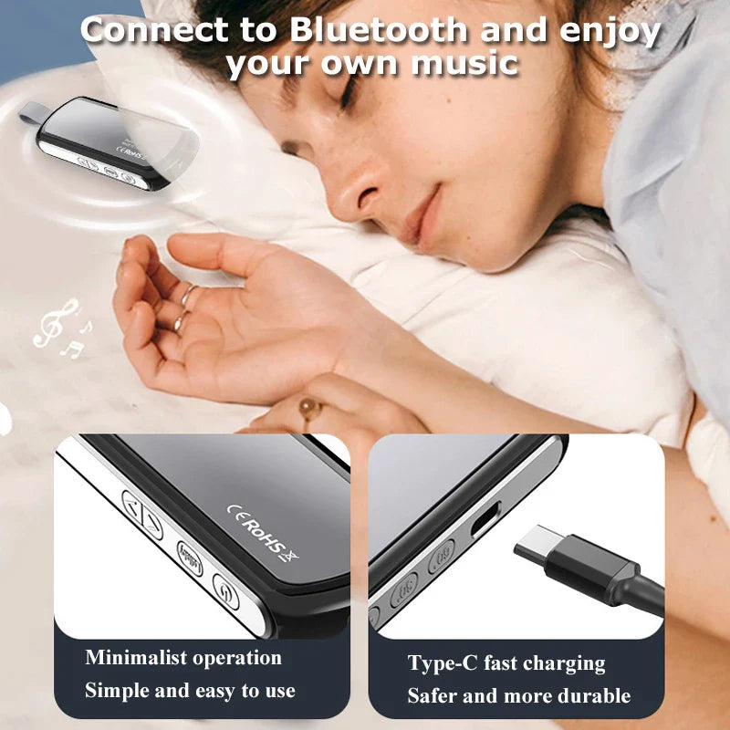 Bluetooth 5.2 Bone Conduction Speaker Under Pillow Noise Reduction Speaker Stereo Music Player with Flashlight Sleep Aid Lootquake LLC