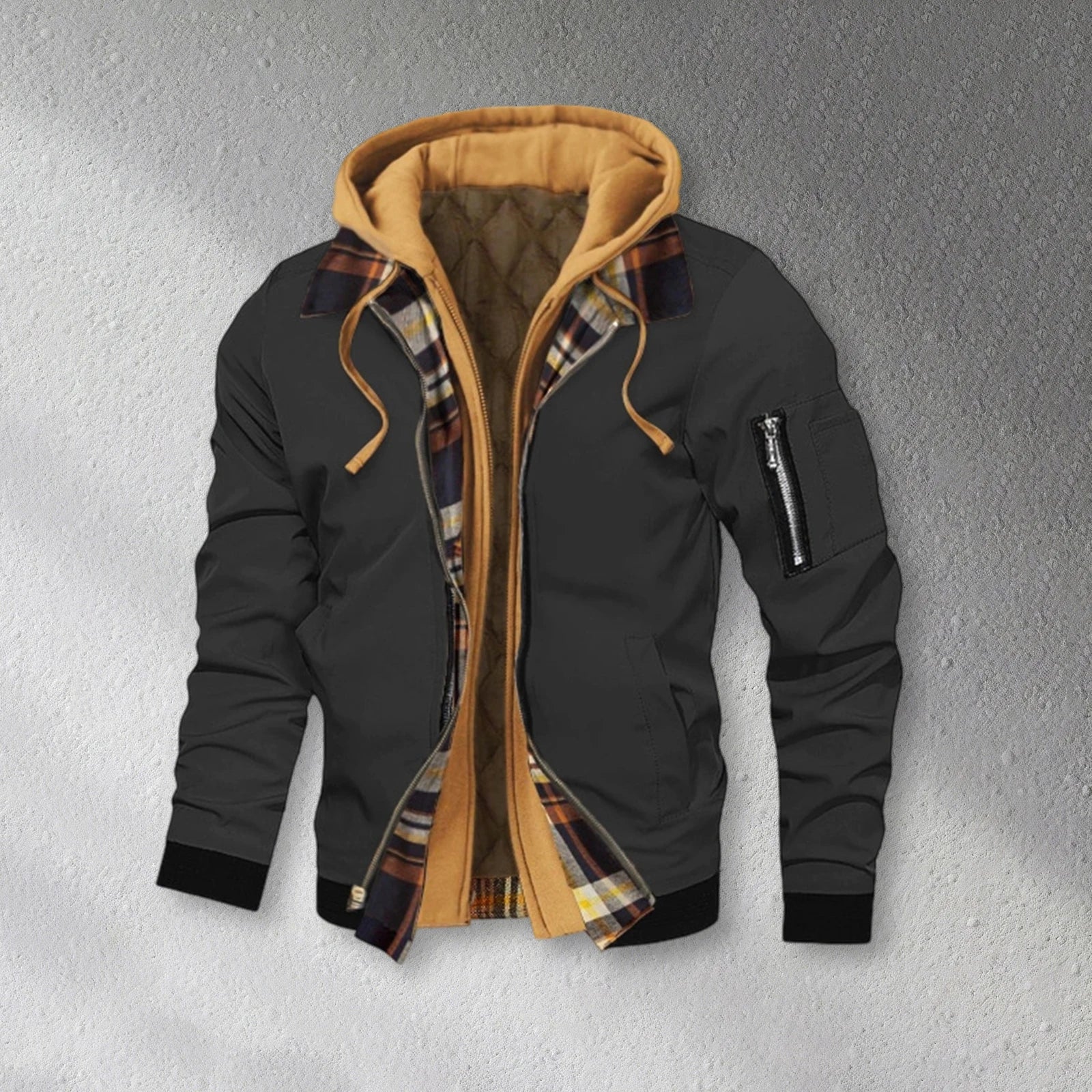 ChillGuard Men's Hooded Jacket - Stylish Two-in-One THRIXINE