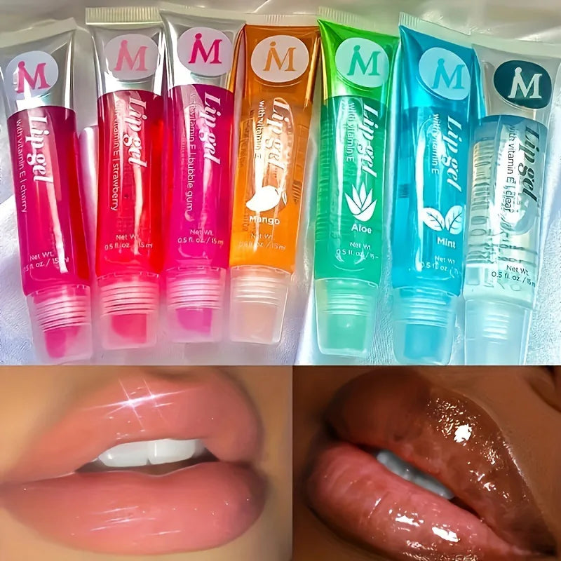 6pcs Fruit Moisturizing Lip Gloss Oil,Transparent Lipstick,Ve, Rosehip,Argan,Peppermintaloe,Coconut Flavor Lip Gel,Long Lasting Lootquake LLC