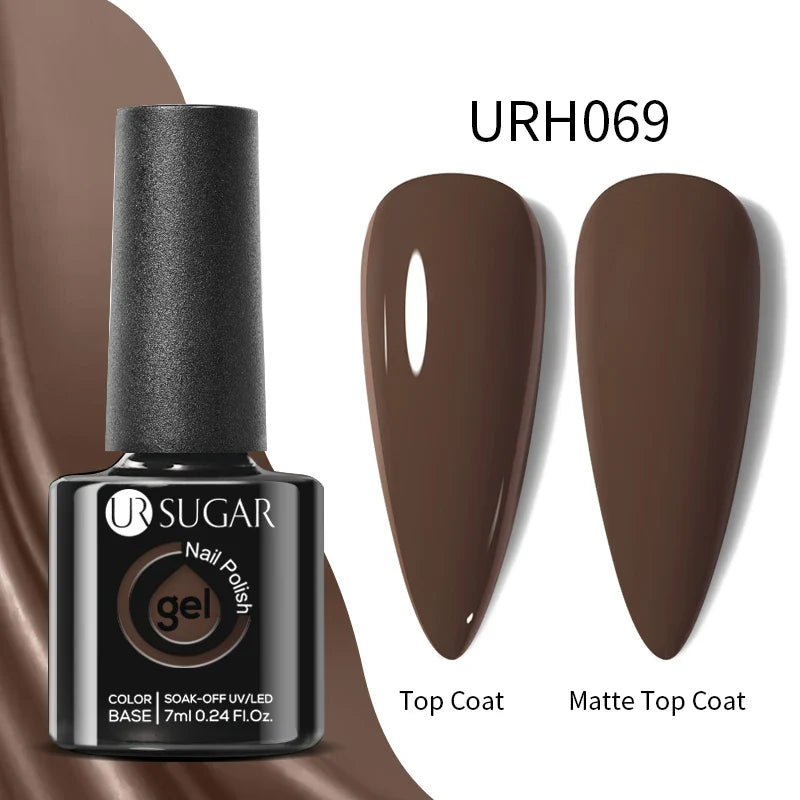 UR SUGAR Blue Color Rubber Base Gel Nail Polish Gold Glitter Base Gel Top Coat Soak Off UV LED Gel Nail Art Varnish Manicure Lootquake LLC