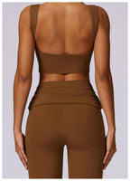 Elevate Activewear: Seamless Leggings & Top Set THRIXINE