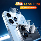 4Pc Camera Lens Protector For iPhone 14 13 12 Pro Max Full Cover Tempered Glass For iPhone 13 12 Mini Camera Protector Lens Film Camera Protective Glass For iphone Stevvex