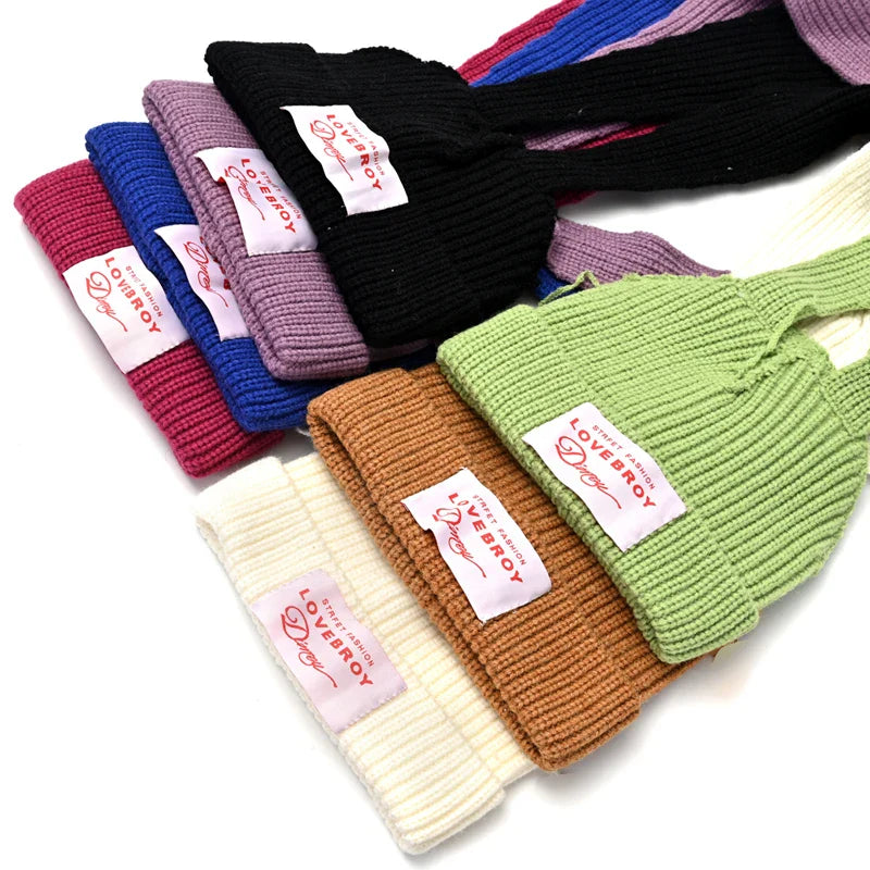 2023 New Long Ear Fox Hat Skullies Beanies Women Cute Rabbit Ears Crochet Knitted Hat Men Winter Hip-hop Warm Cap Christmas Gift Pi-Mart