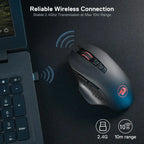 Redragon M656 Gainer Wireless Gaming Mouse, 4000 DPI 2.4Ghz Wireless Gamer Mouse w/ 5 DPI Levels, 7 Macro Buttons, Red LED Backl Lootquake LLC