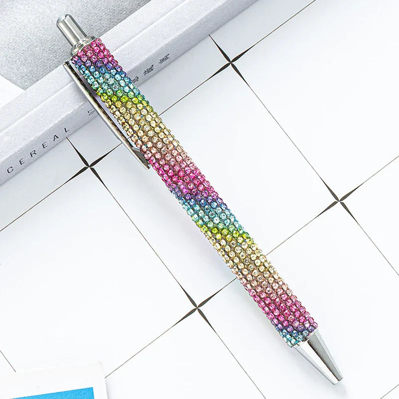 Press Metal Ballpoint Pens Diamond Multi-color Gift Pen Creative Office Supplies Lootquake LLC