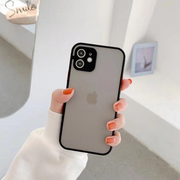 Simple White Camera Shockproof Silicone Phone Case For iPhone 13 Pro Max 14 Pro Protect Cover For Men Modern Translucent Back Cover Mobile case Compatible with iPhone Stevvex