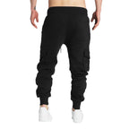 Mens Sweatpants Straight Fit Drawstring Multi-pocket Pants THRIXINE