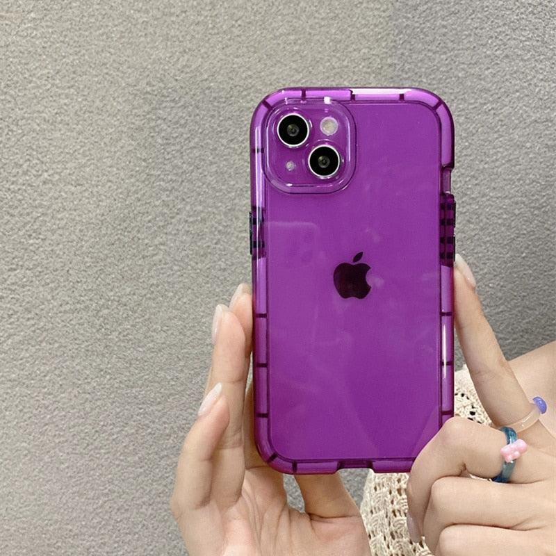 Luminous Shockproof Bumper Phone Case For iPhone 11 14 Pro Max 12 11 13 Pro Max X XR XS Max Transparent Back Cover  Full Bumper Case Strong Classic Phone Case Stevvex