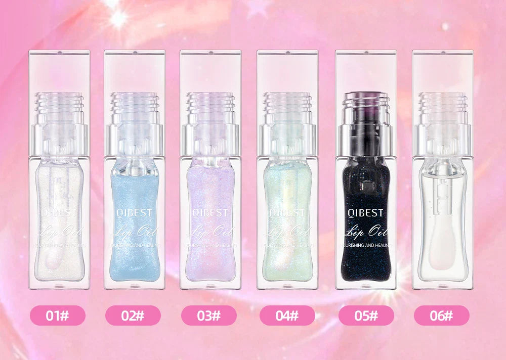 QIBEST Lip Oil Magic Warm Color Changing Lipstick Balm Lip Glaze Transparent Moisturizing Lipgloss Shiny Glitter Lips Cosmetics